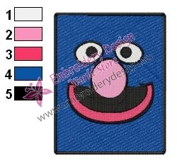 Grover Face Embroidery Design 03